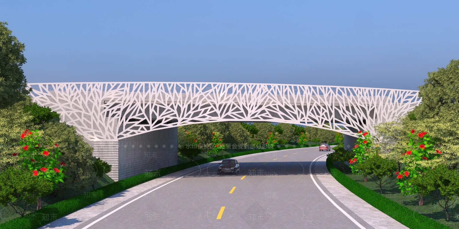 现代跨路桥3D模型下载【ID:588337439】