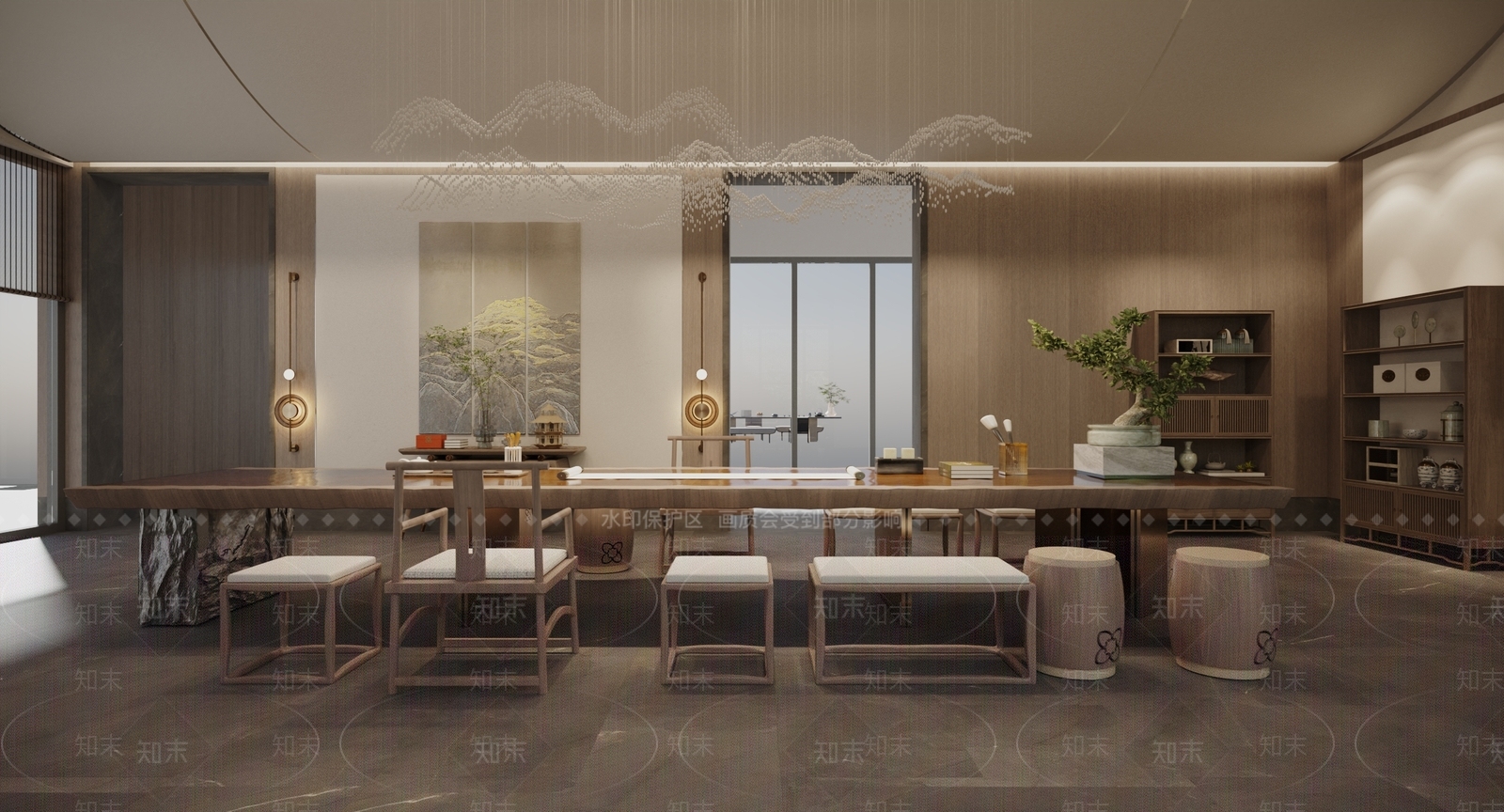 新中式茶馆3D模型下载【ID:488356108】