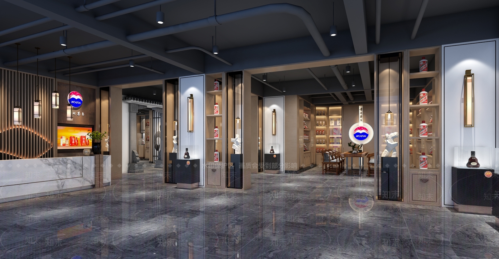 新中式烟酒店3D模型下载【ID:688357152】