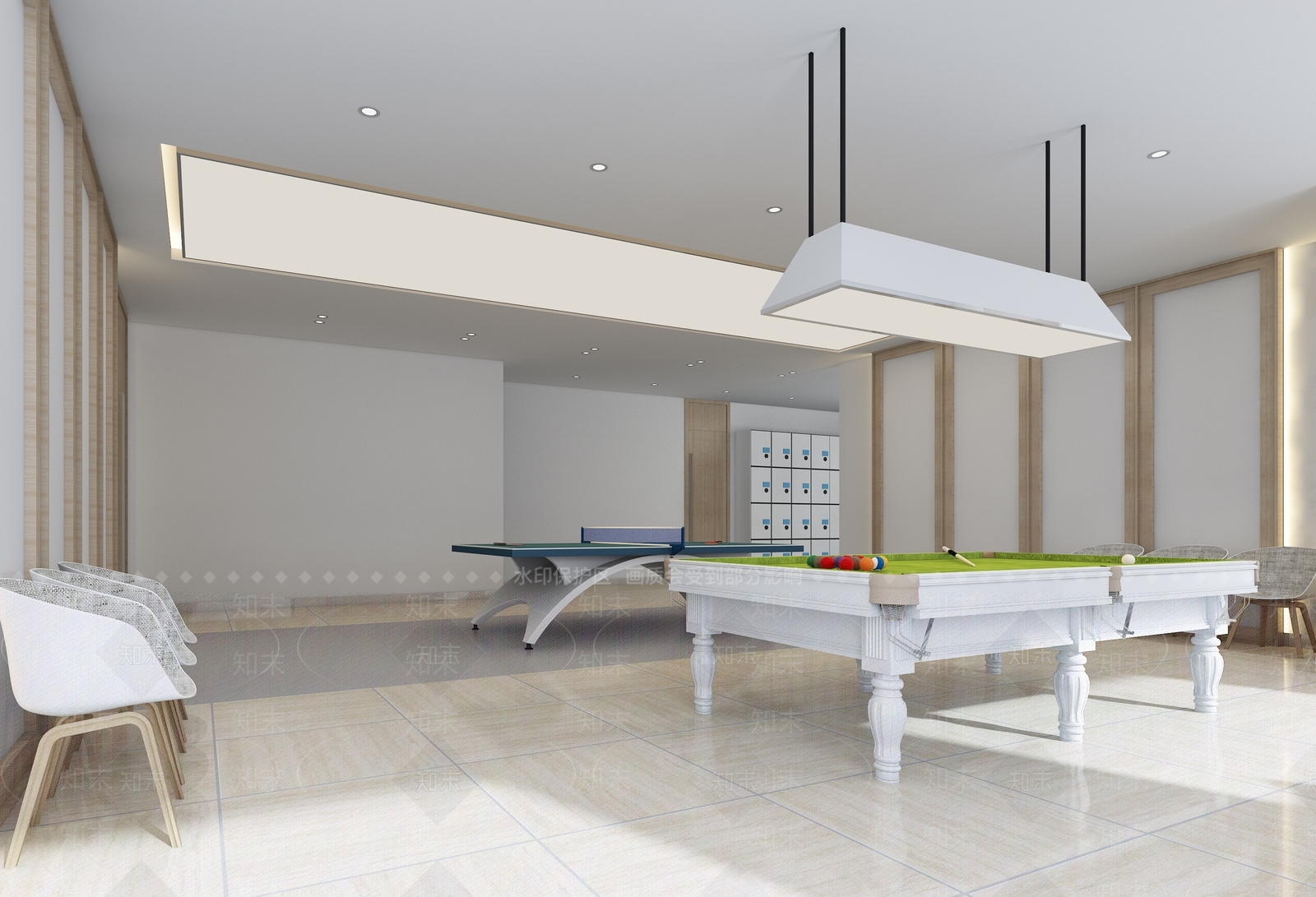 现代桌球室3D模型下载【ID:988358965】