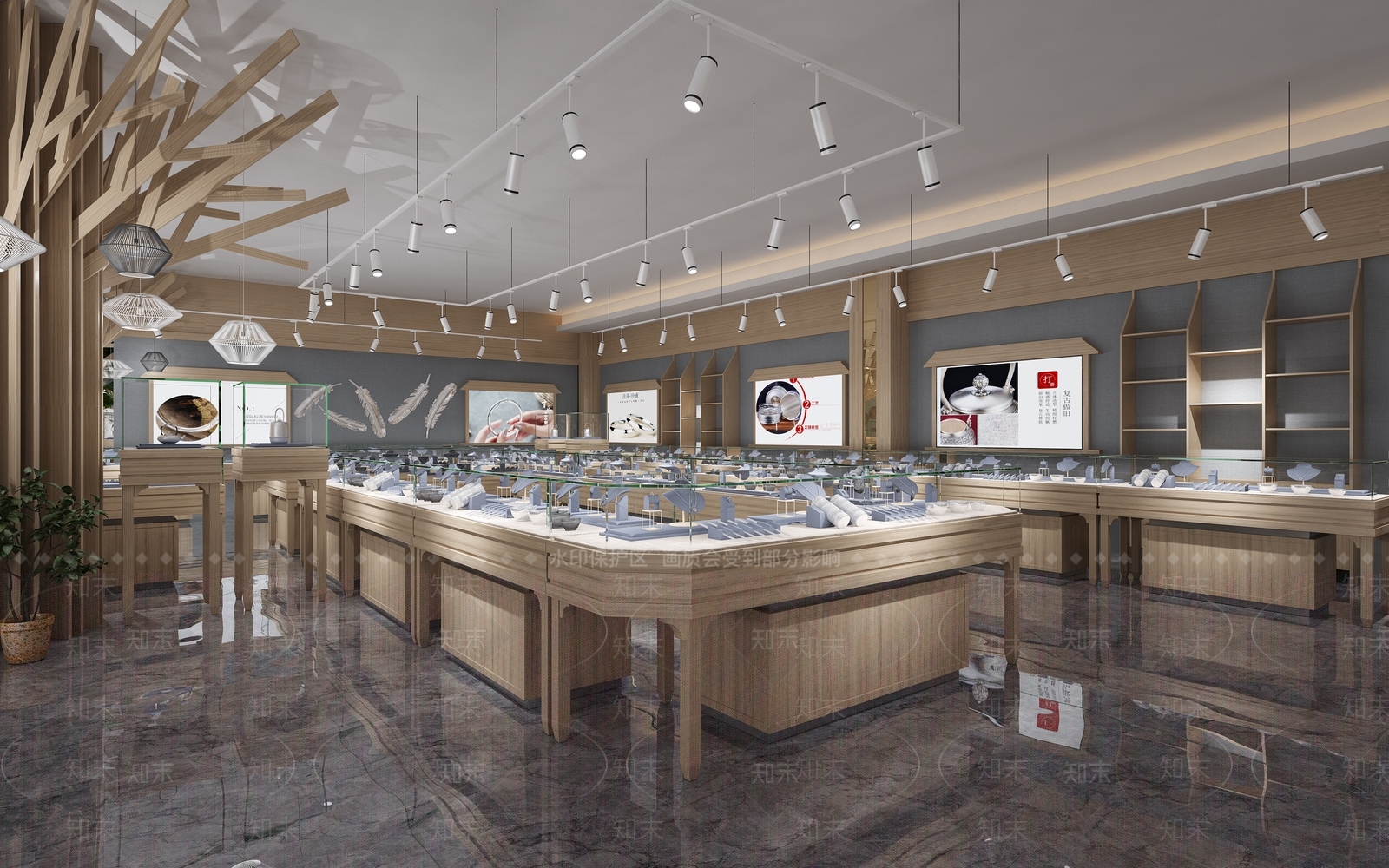 现代珠宝首饰店3D模型下载【ID:988360120】