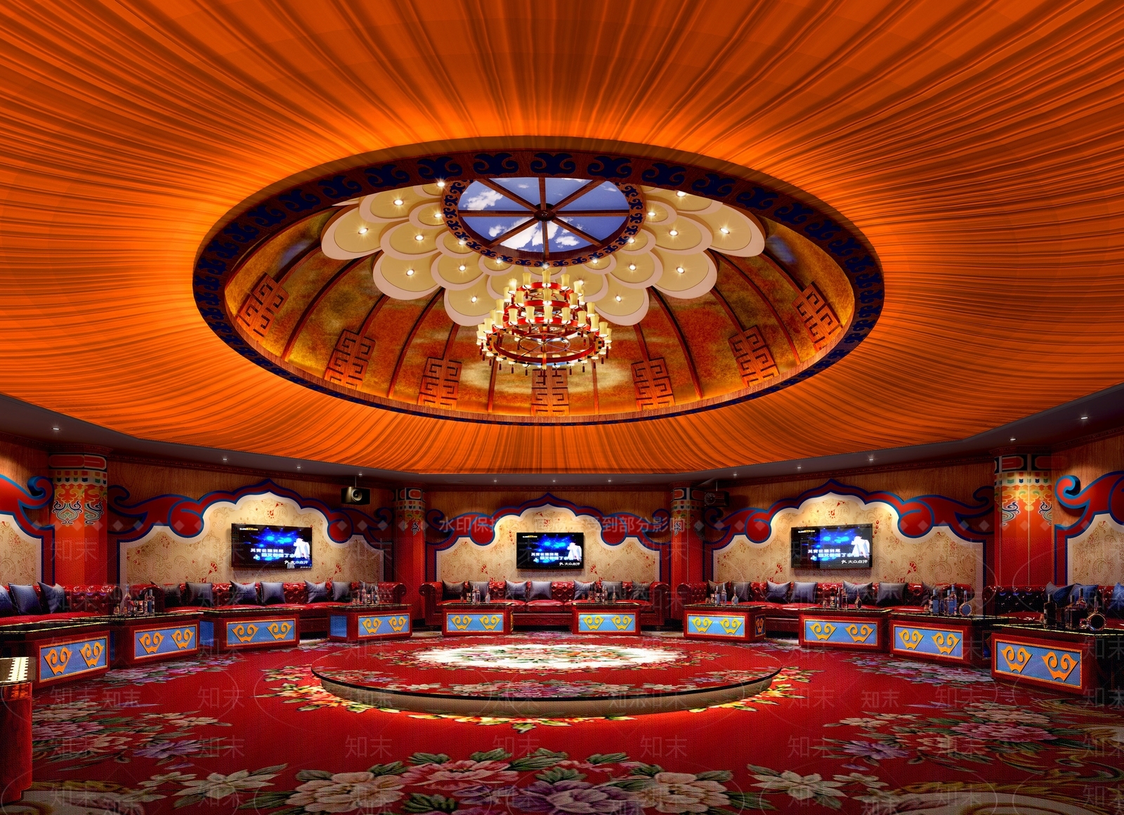 藏式蒙古包ktv3D模型下载【ID:788360051】