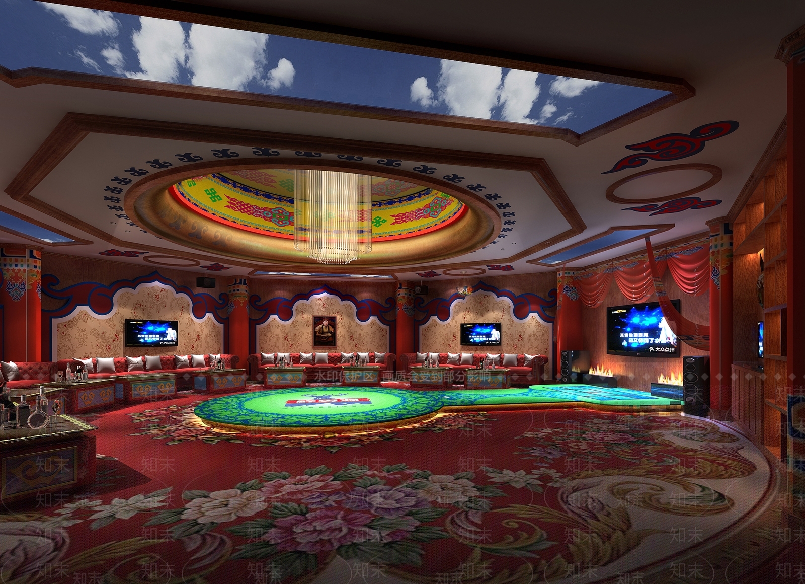 藏式蒙古包ktv3D模型下载【ID:788360081】