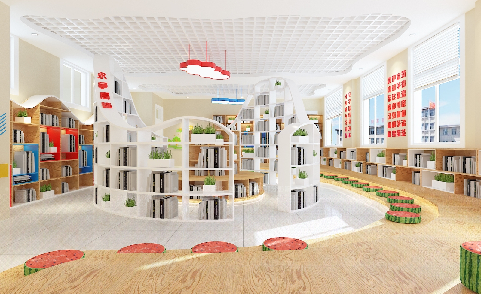 现代图书馆3D模型下载【ID:988361550】