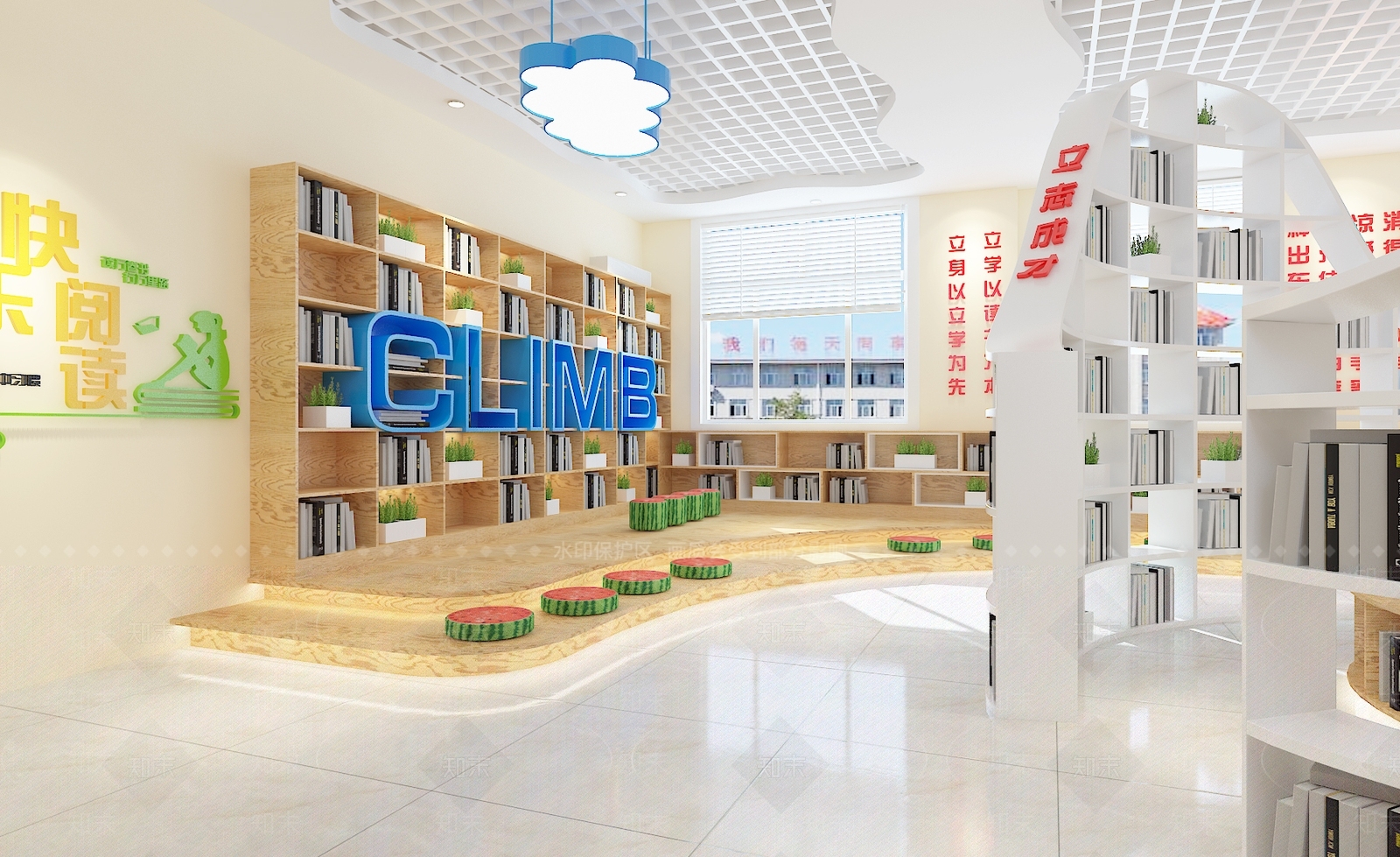 现代图书馆3D模型下载【ID:988361550】