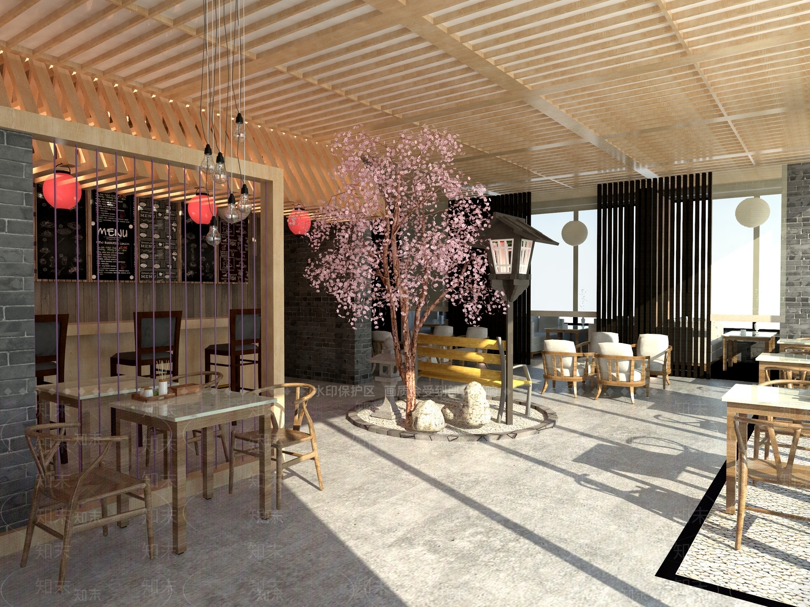 日式餐厅SU模型下载【ID:988364034】