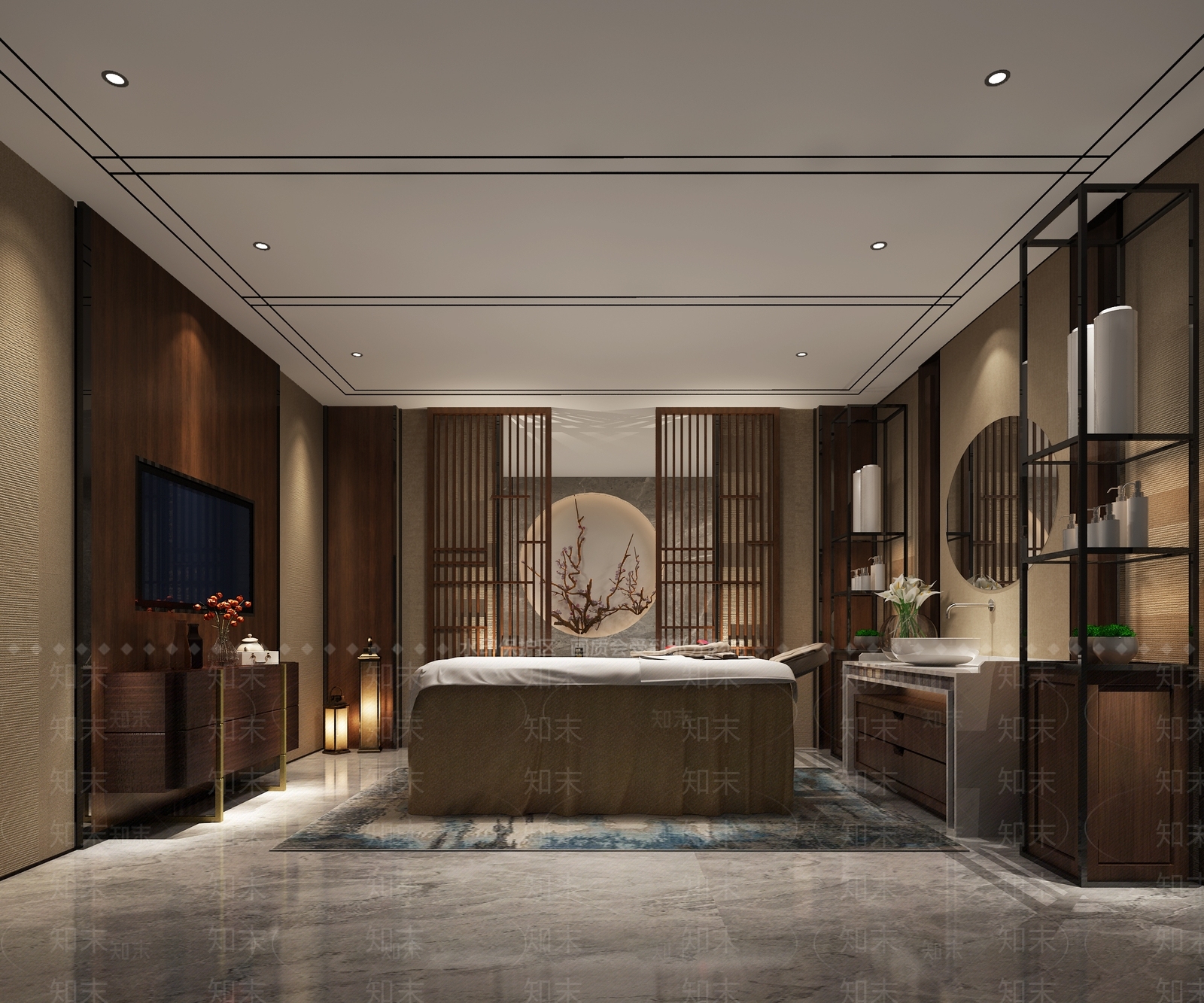 新中式SPA养生会所3D模型下载【ID:488365635】