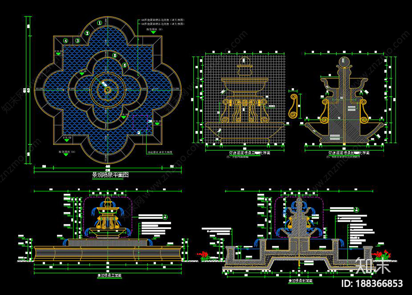 景观喷泉施工图下载【ID:188366853】