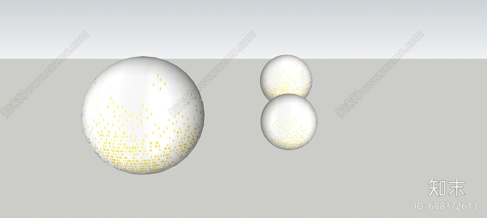 现代球形雕塑SU模型下载【ID:688372613】