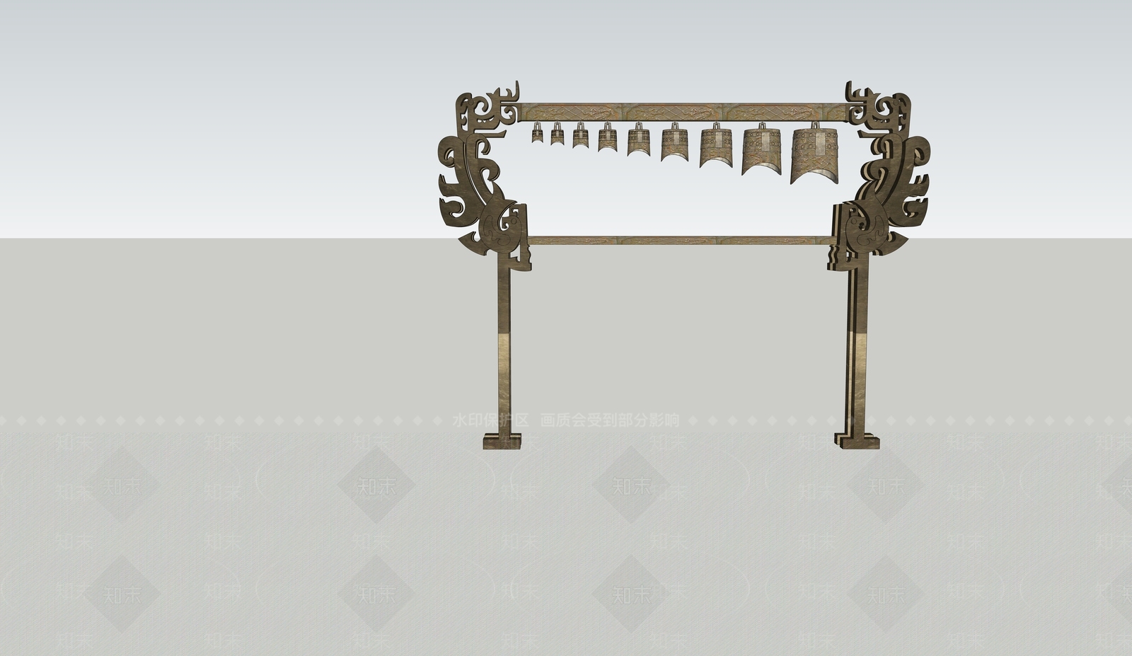 中式编钟SU模型下载【ID:388378330】