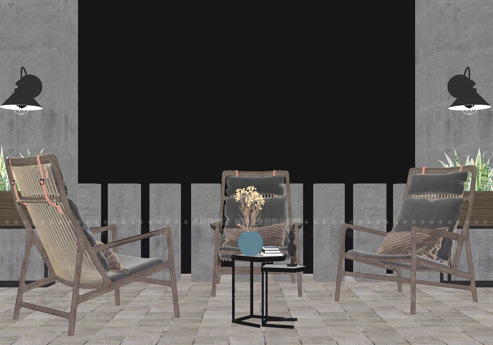 现代户外椅SU模型下载【ID:188413379】