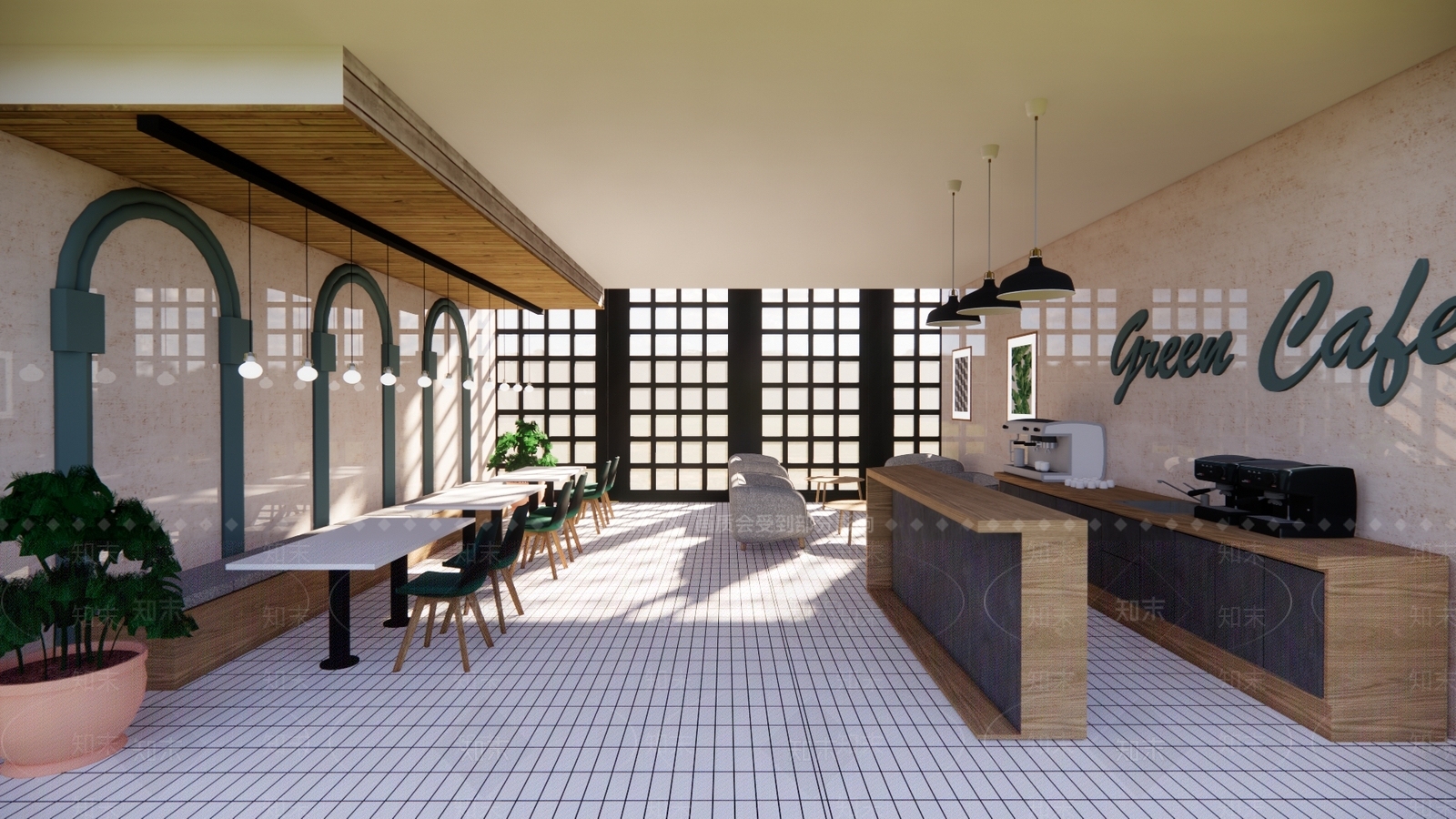 北欧餐厅SU模型下载【ID:388429280】