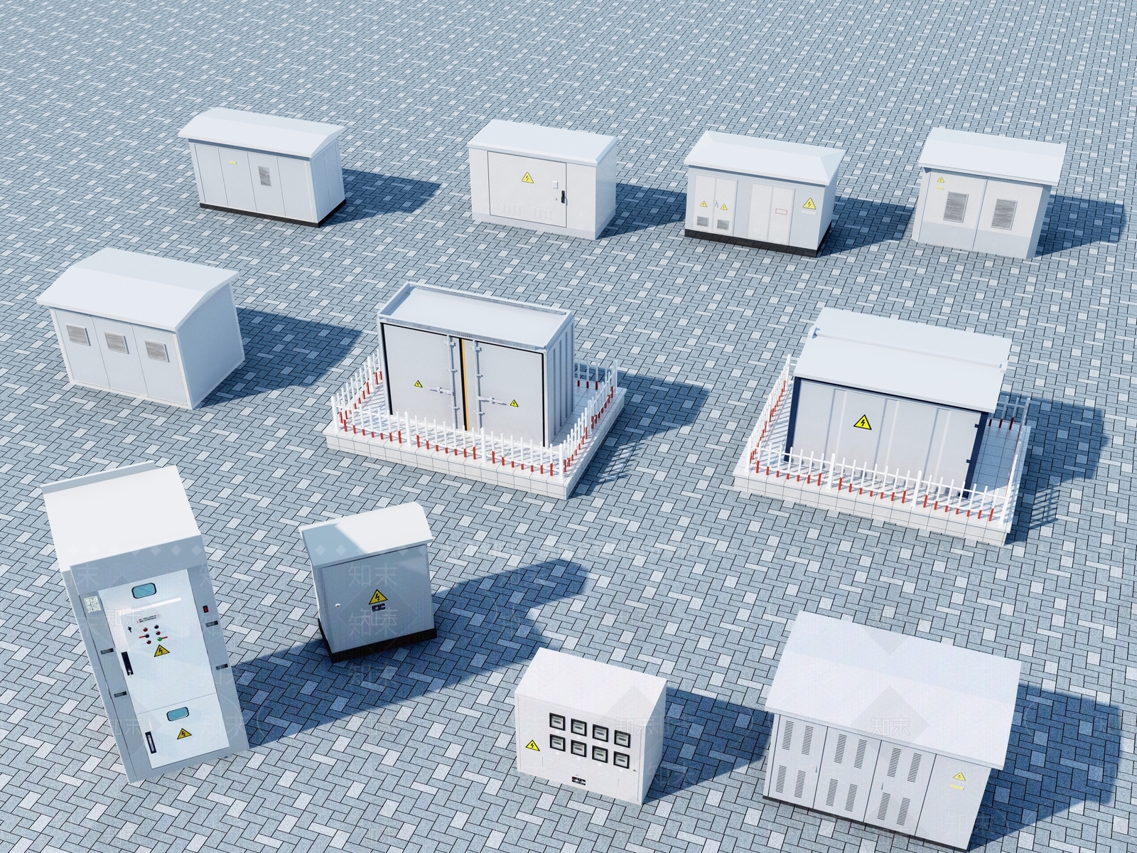 现代变电箱3d模型下载【id:888433535】