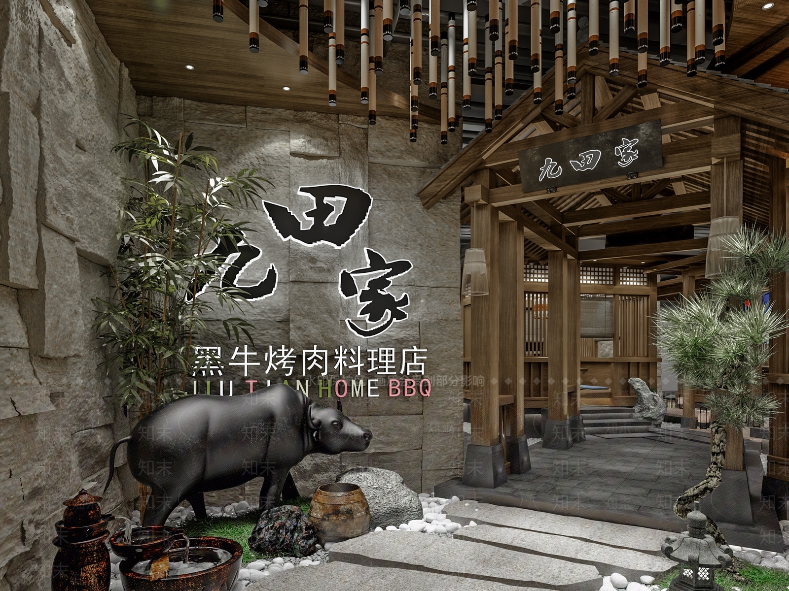 日式料理餐厅3D模型下载【ID:388451033】