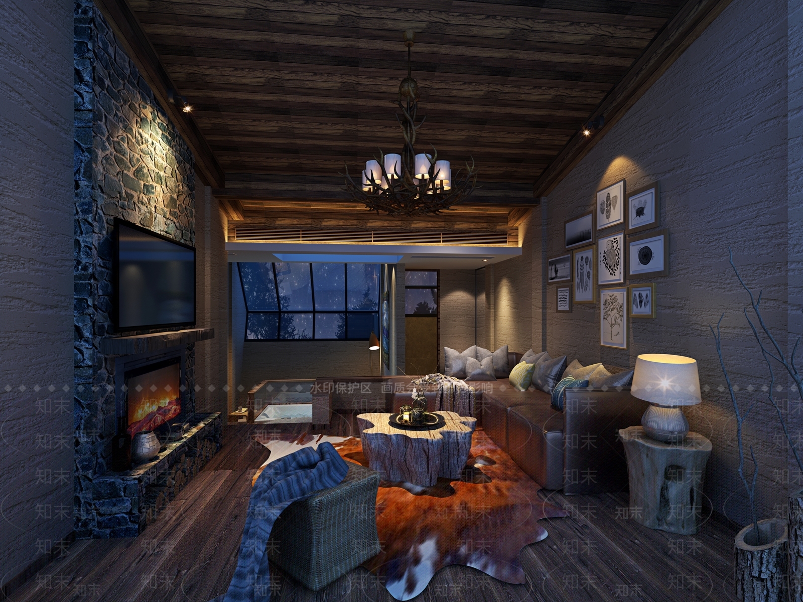 美式酒店客房3D模型下载【ID:488453698】