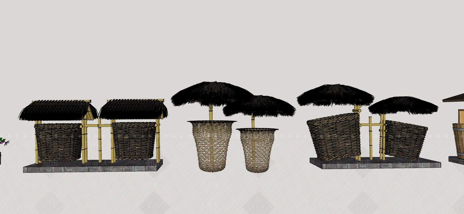 现代垃圾桶SU模型下载【ID:388463003】