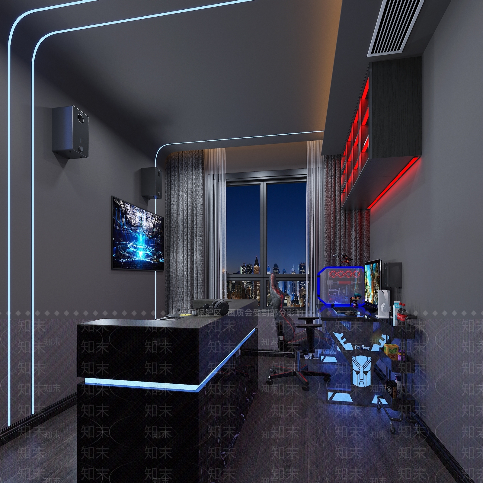 现代电竞房3D模型下载【ID:288471588】