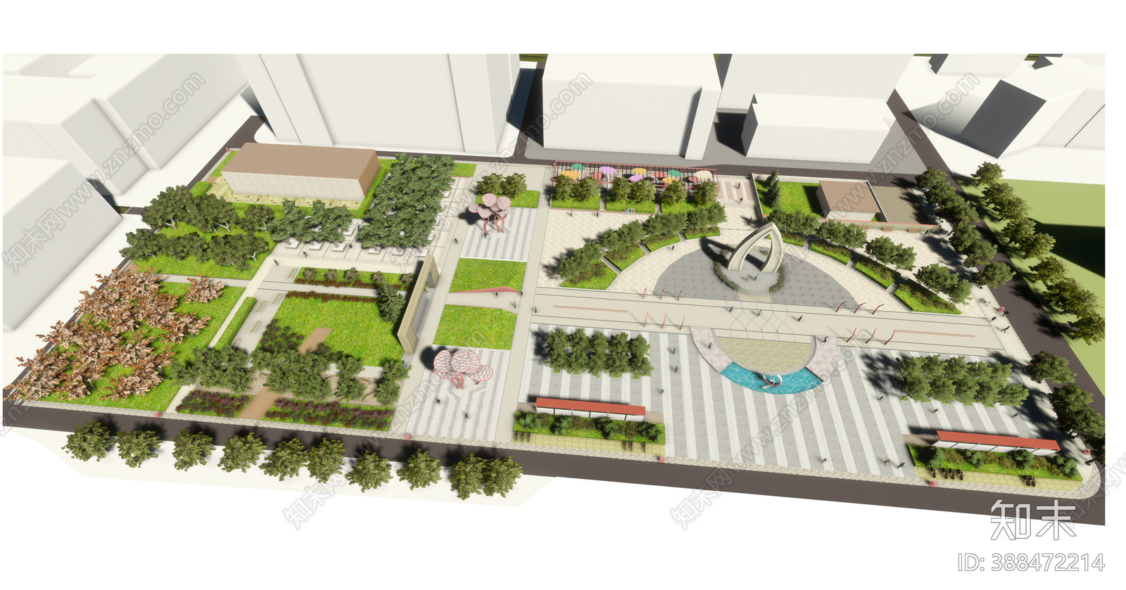 校园景观施工图下载【ID:388472214】