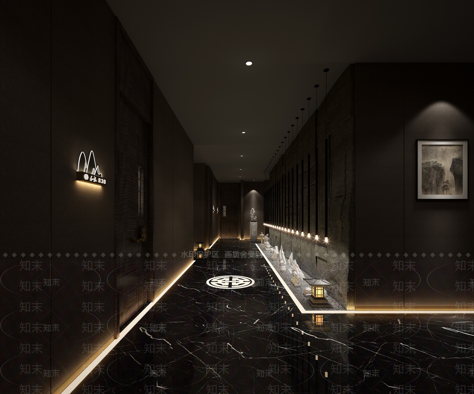 现代足浴会所3D模型下载【ID:788483174】