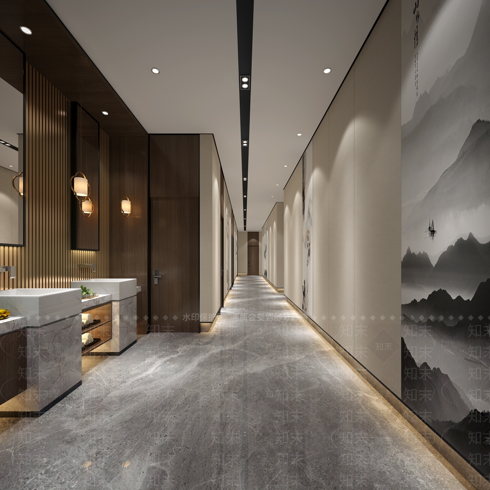 新中式足浴会所3D模型下载【ID:788487157】