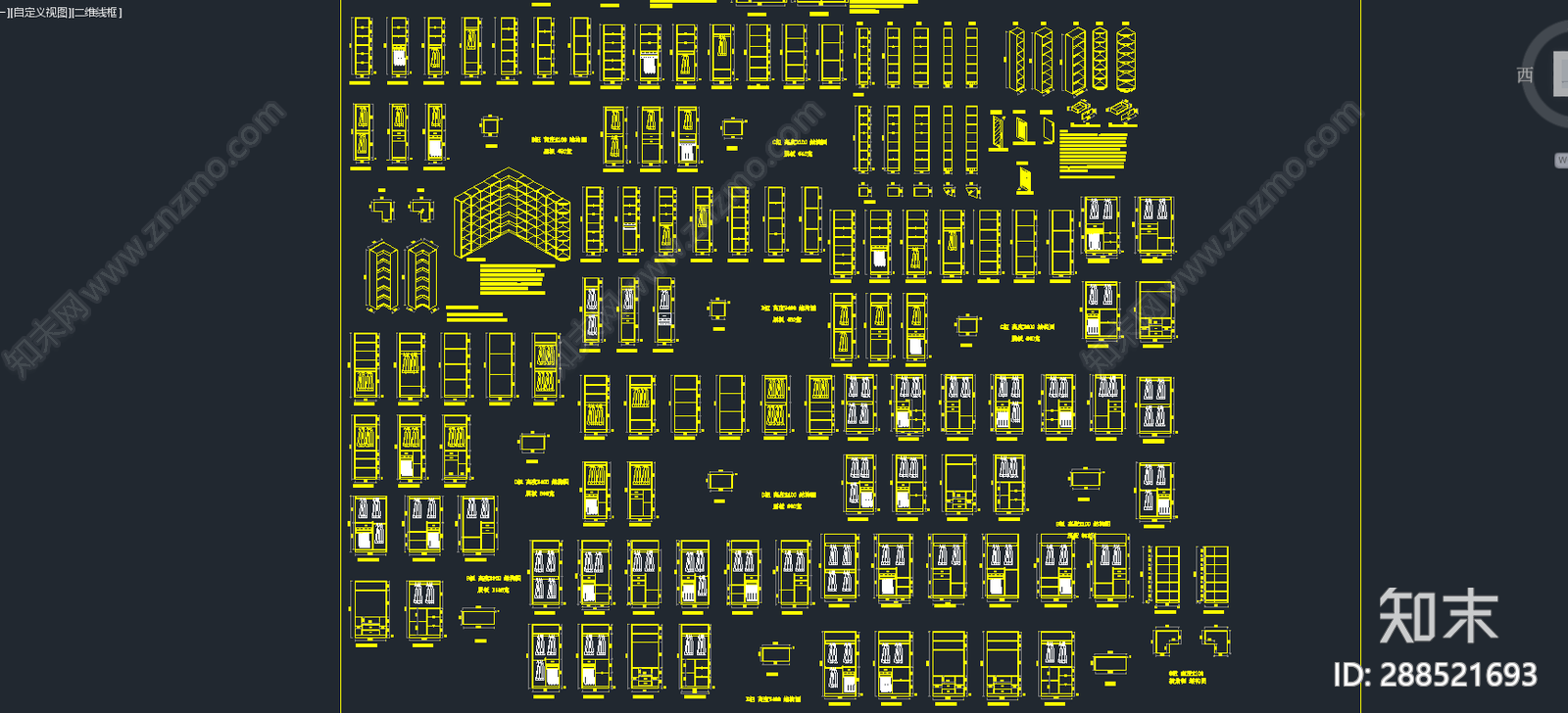 家居衣柜施工图下载【ID:288521693】