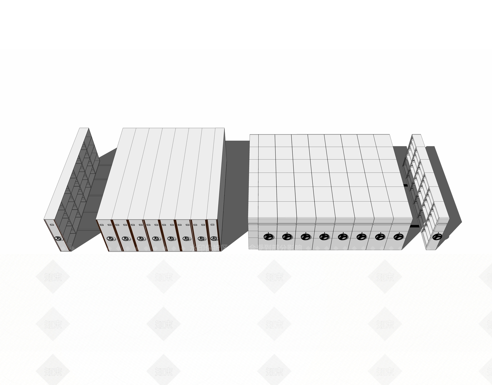 现代档案柜SU模型下载【ID:288530609】