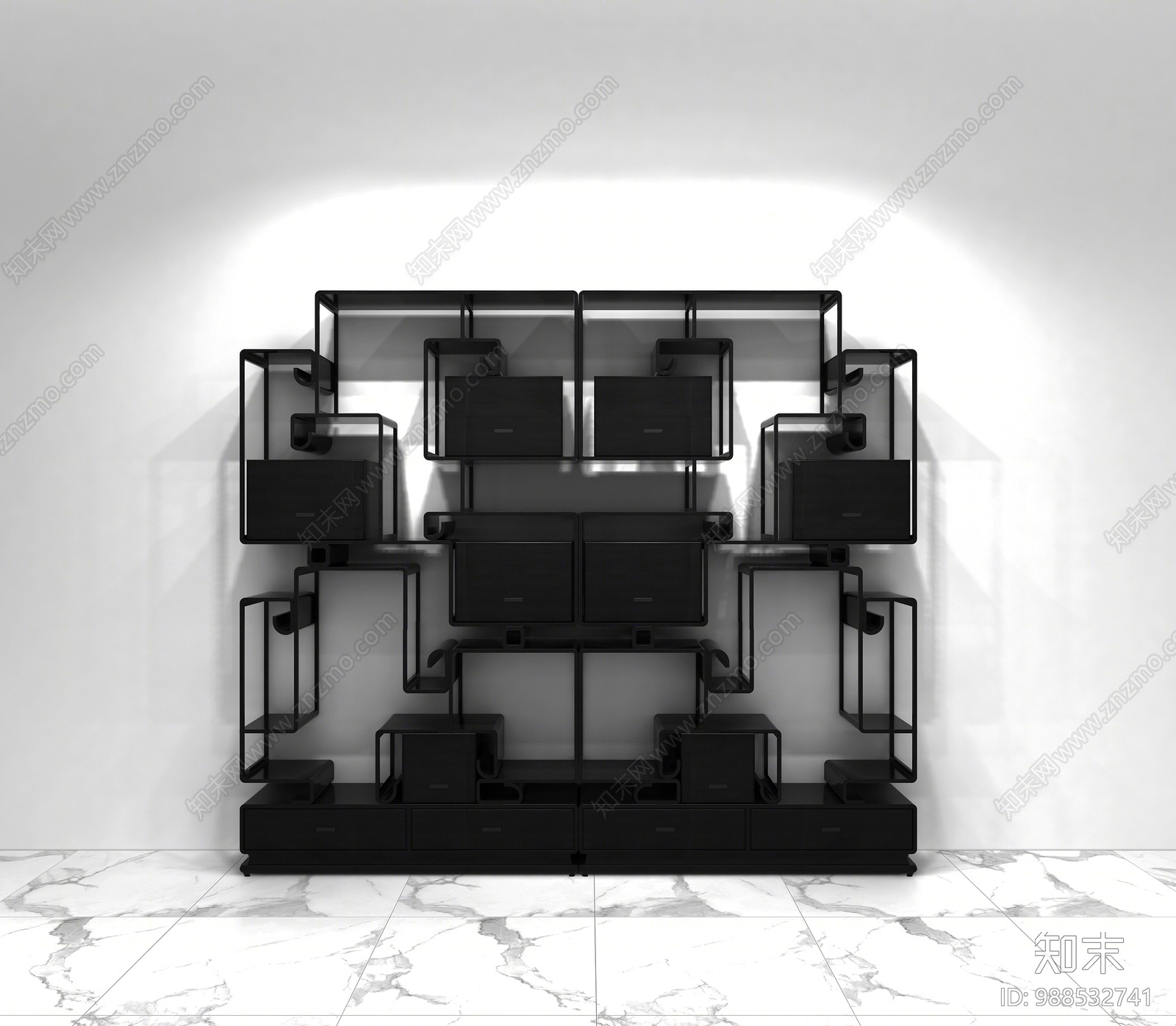 新中式博古架3D模型下载【ID:988532741】