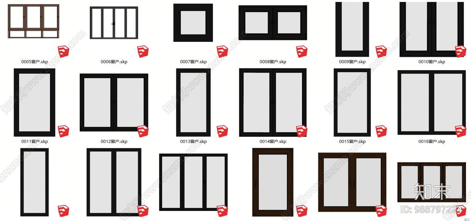 现代窗户SU模型下载【ID:988797224】