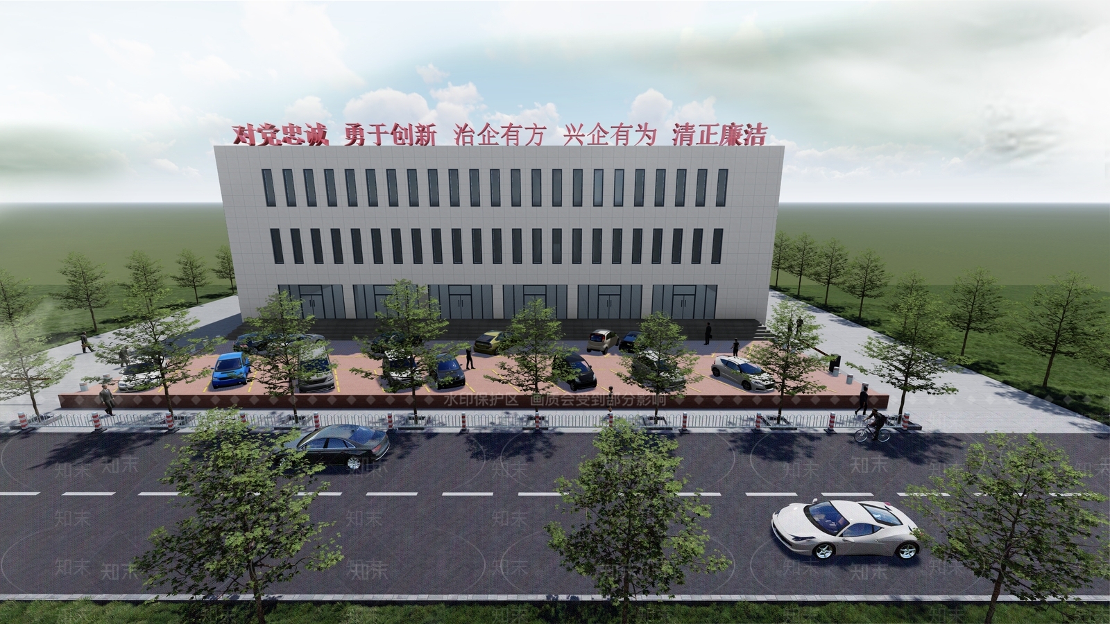 现代商业建筑外观SU模型下载【ID:488863282】