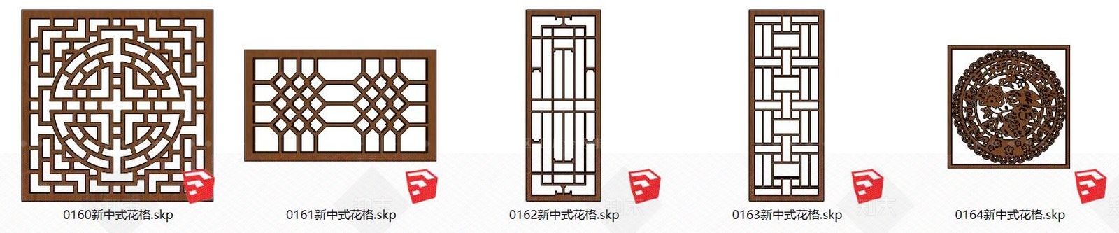 中式花格SU模型下载【ID:488549980】