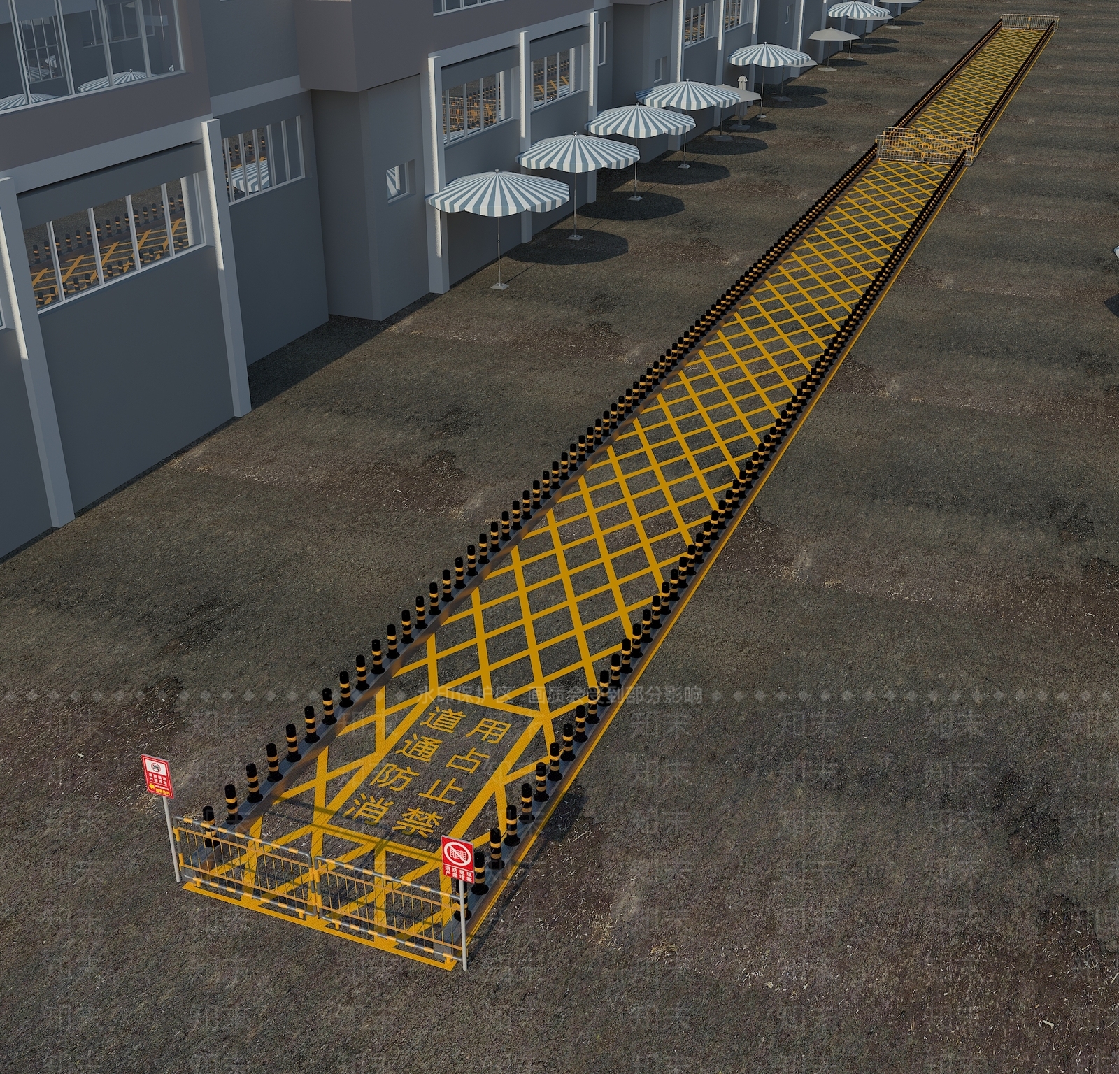 现代道路设施3D模型下载【ID:988560340】