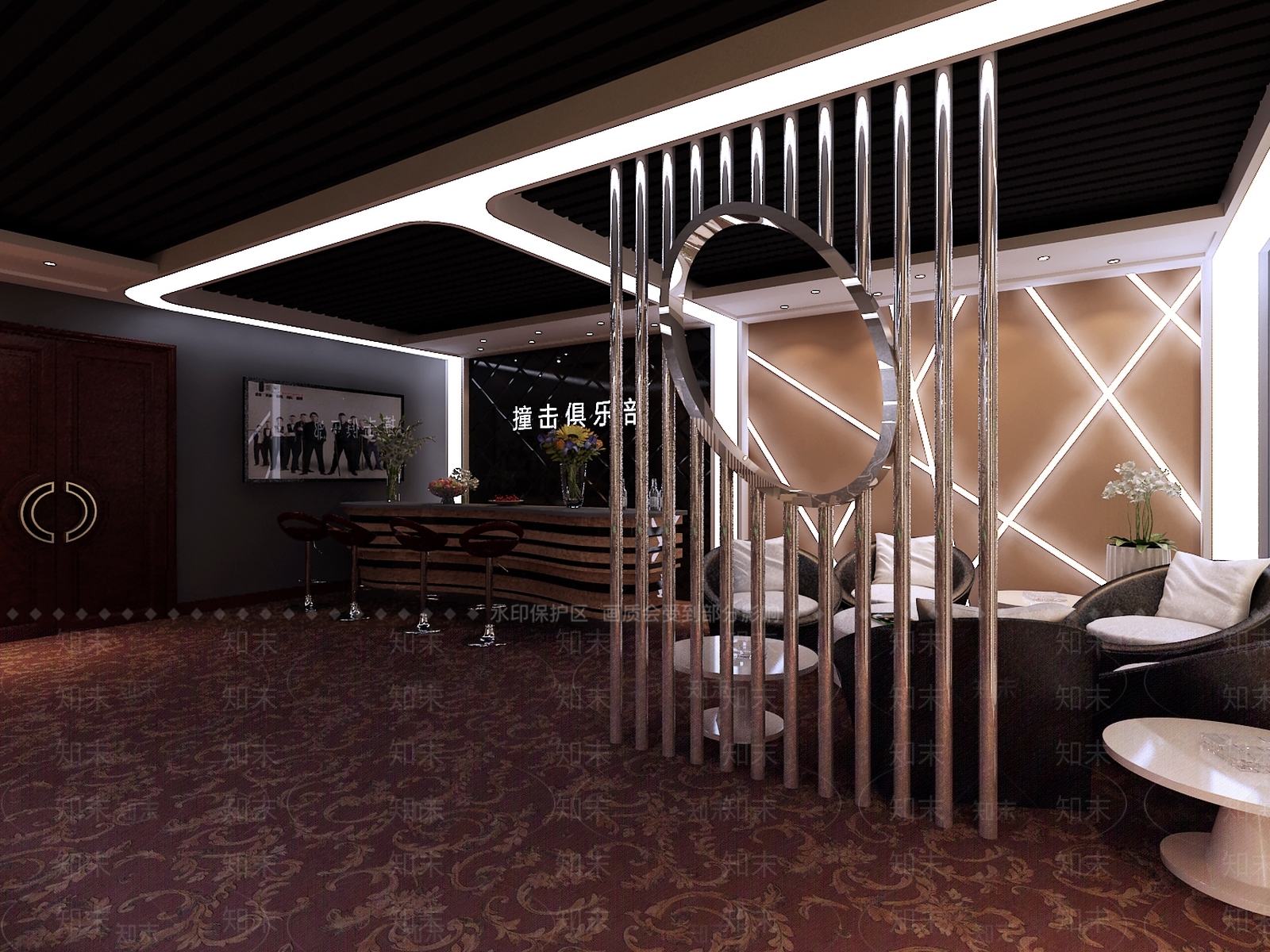 现代风格台球厅3D模型下载【ID:988570997】