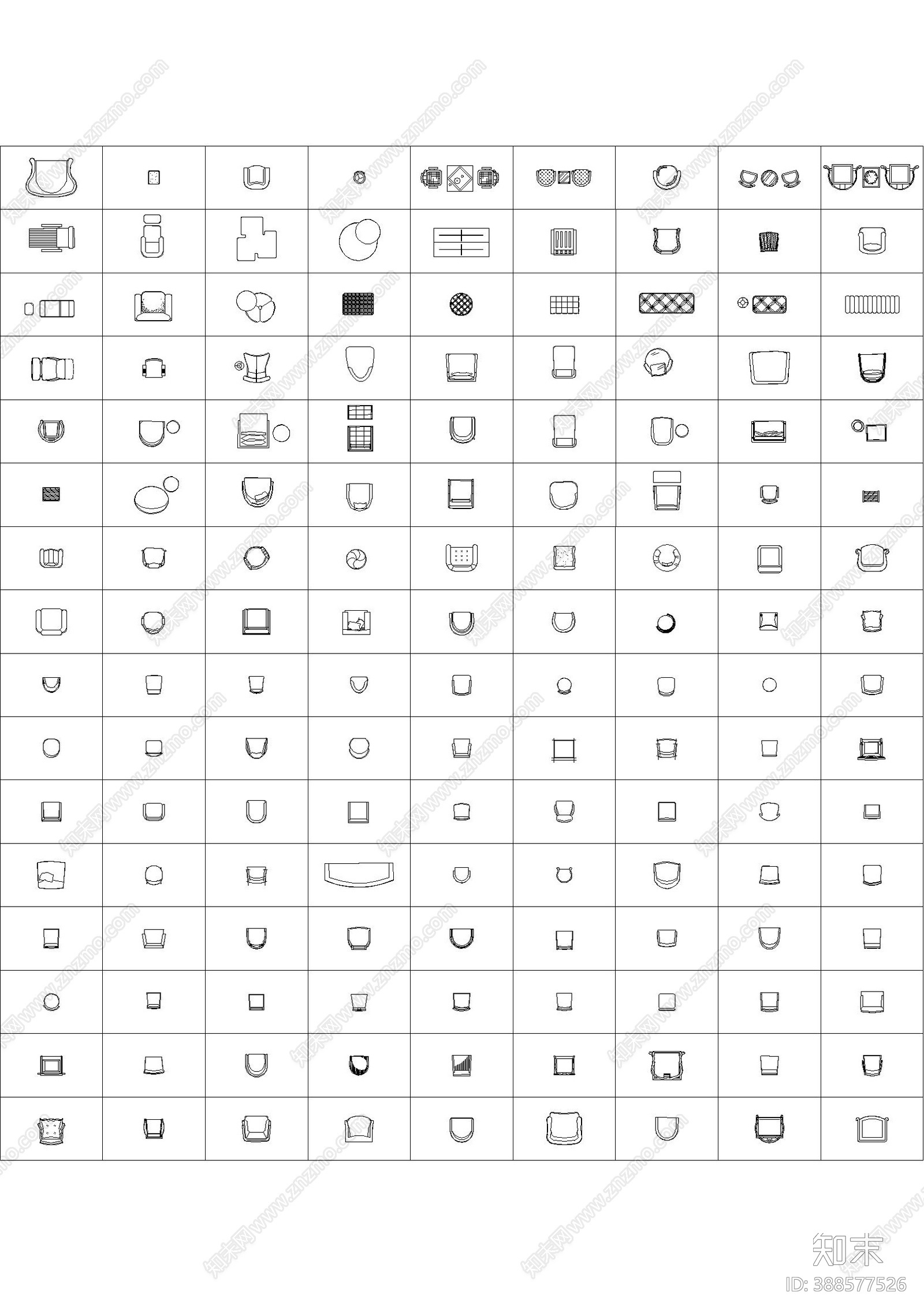 金螳螂-桌椅cad施工图下载【ID:388577526】