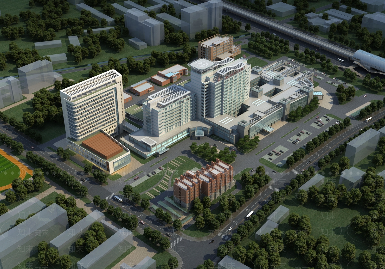 现代医院3d模型下载【id:988582611】