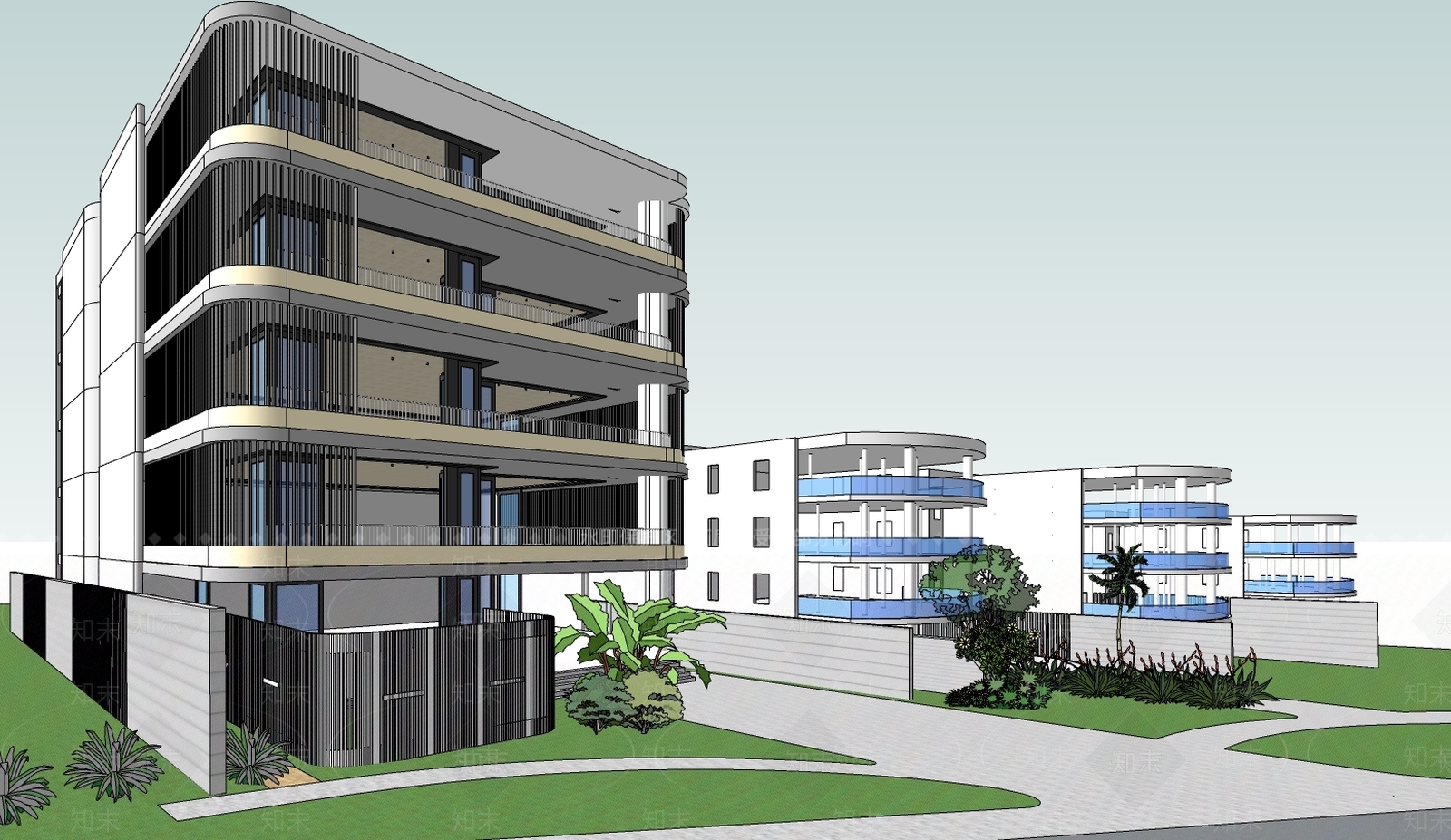 【SU悬赏模型】现代风格住宅建筑SU模型下载【ID:288742645】