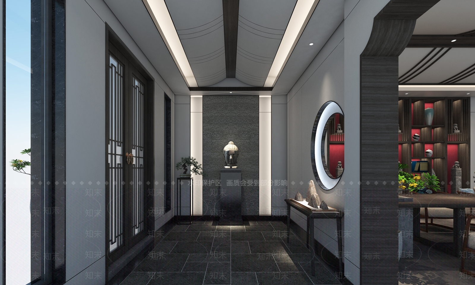 新中式茶会所SU模型下载【ID:588602974】