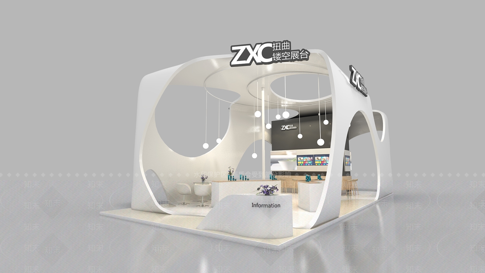 现代企业展厅3D模型精品下载_3dmax模型_知末网