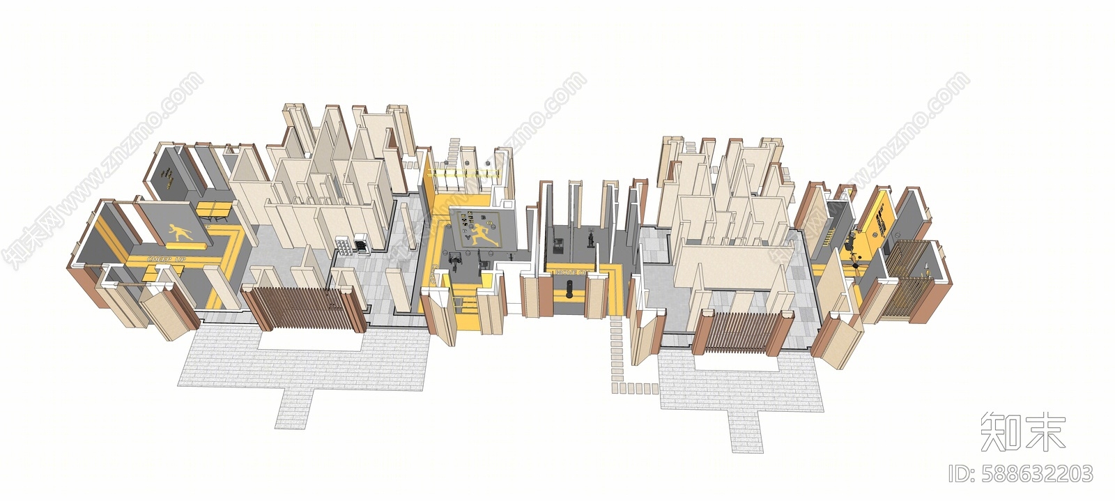 现代健身房SU模型下载【ID:588632203】