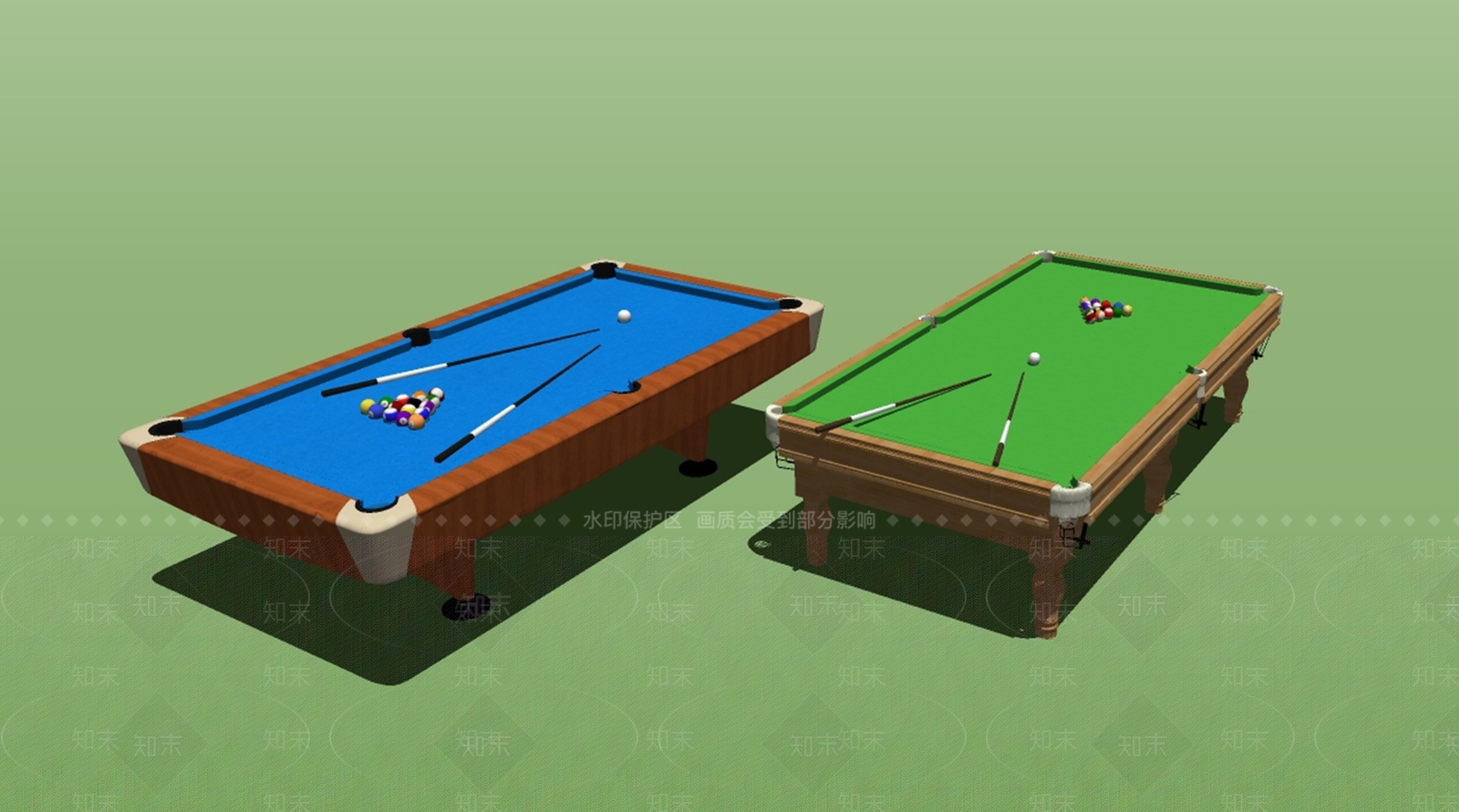 现代桌球SU模型下载【ID:988633613】