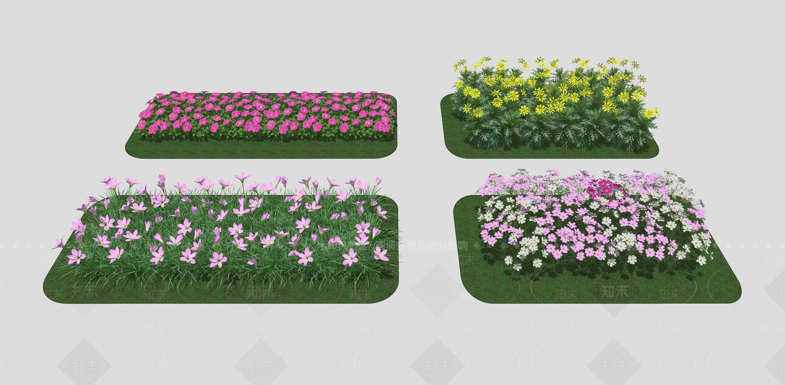 现代绿化带SU模型下载【ID:188635536】