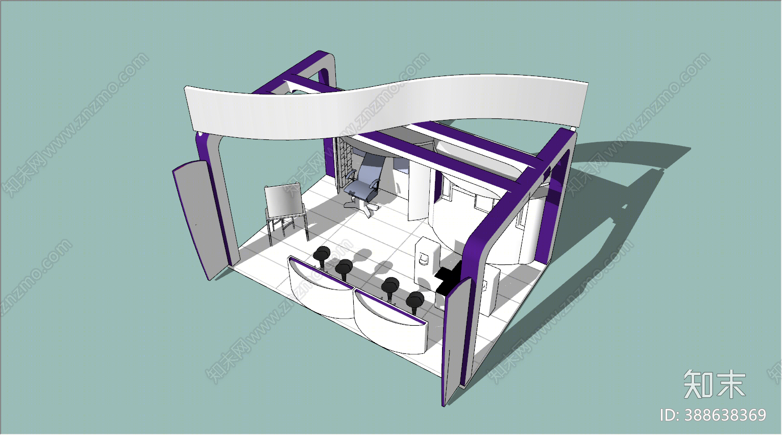 现代科技产品展厅SU模型下载【ID:388638369】