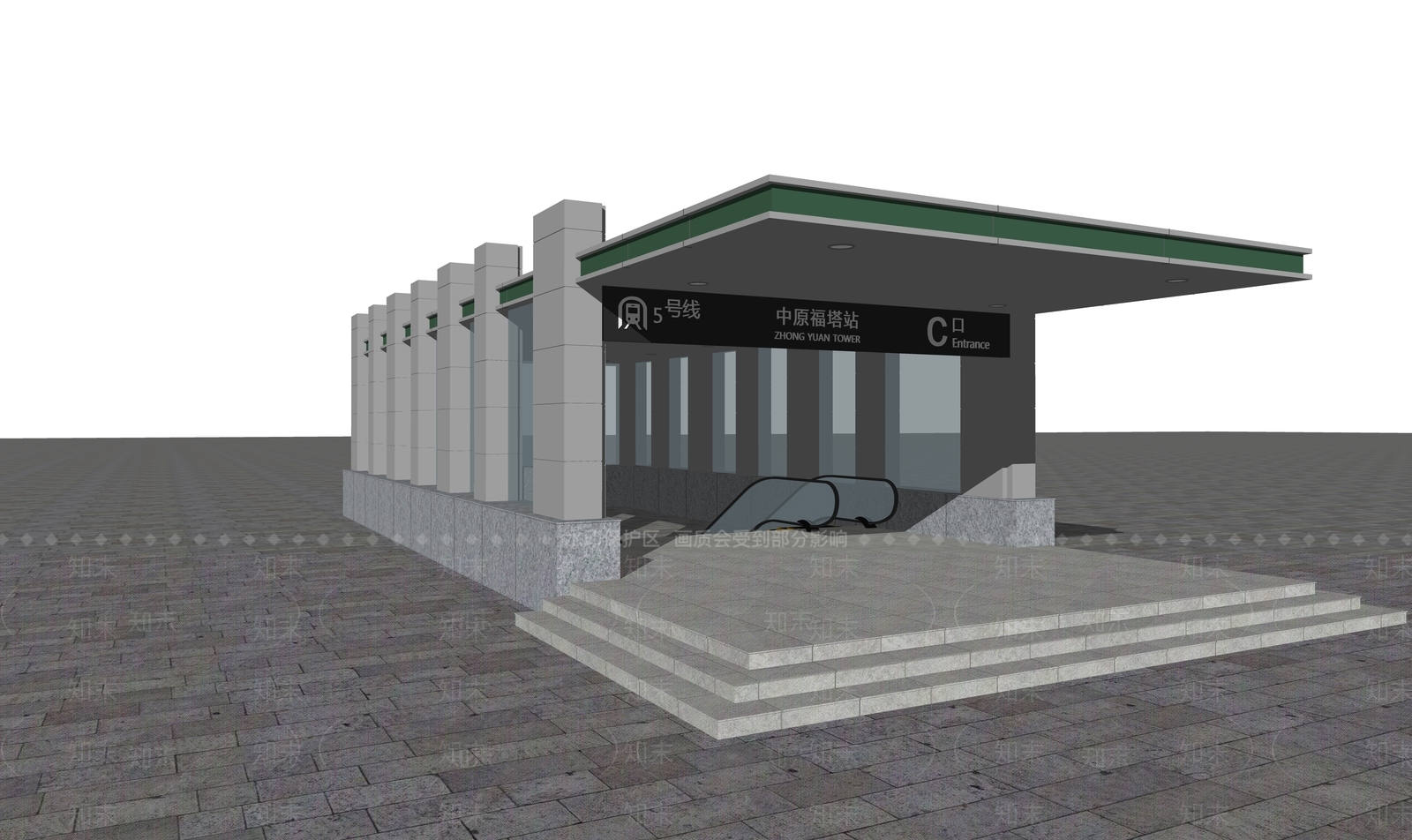 现代地铁入口SU模型下载【ID:388911492】