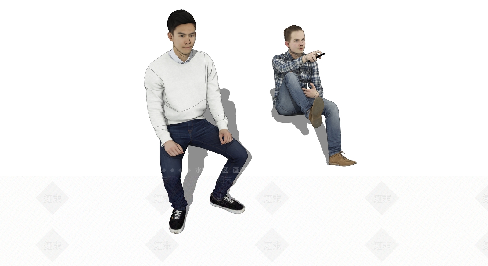 现代多人SU模型草图
