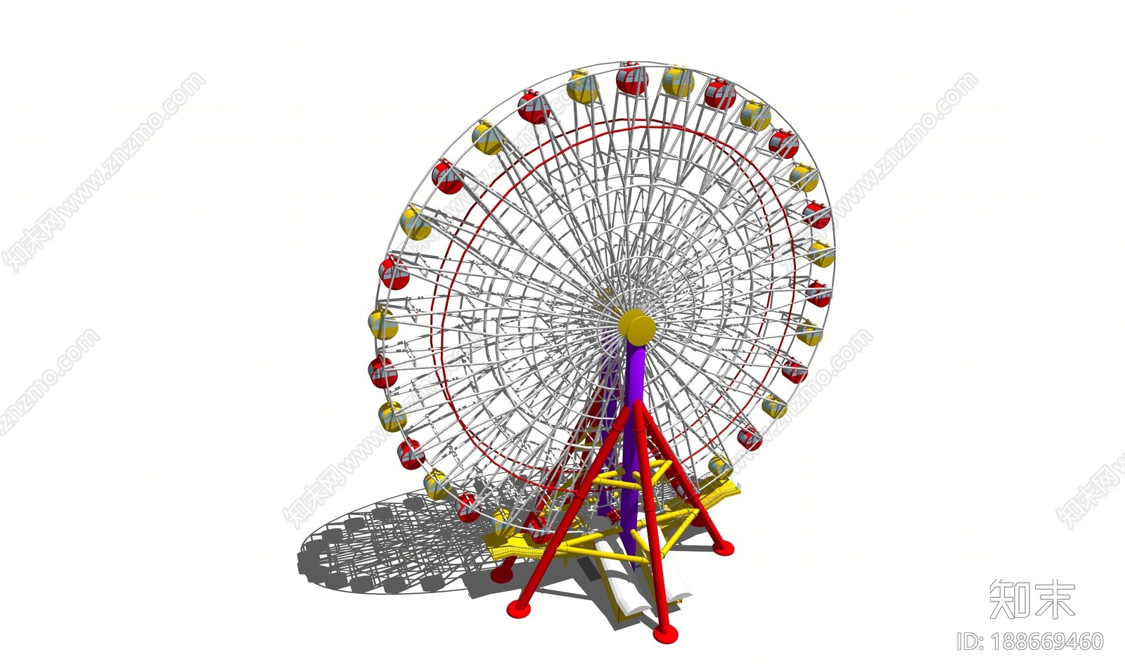 现代摩天轮SU模型下载【ID:188669460】