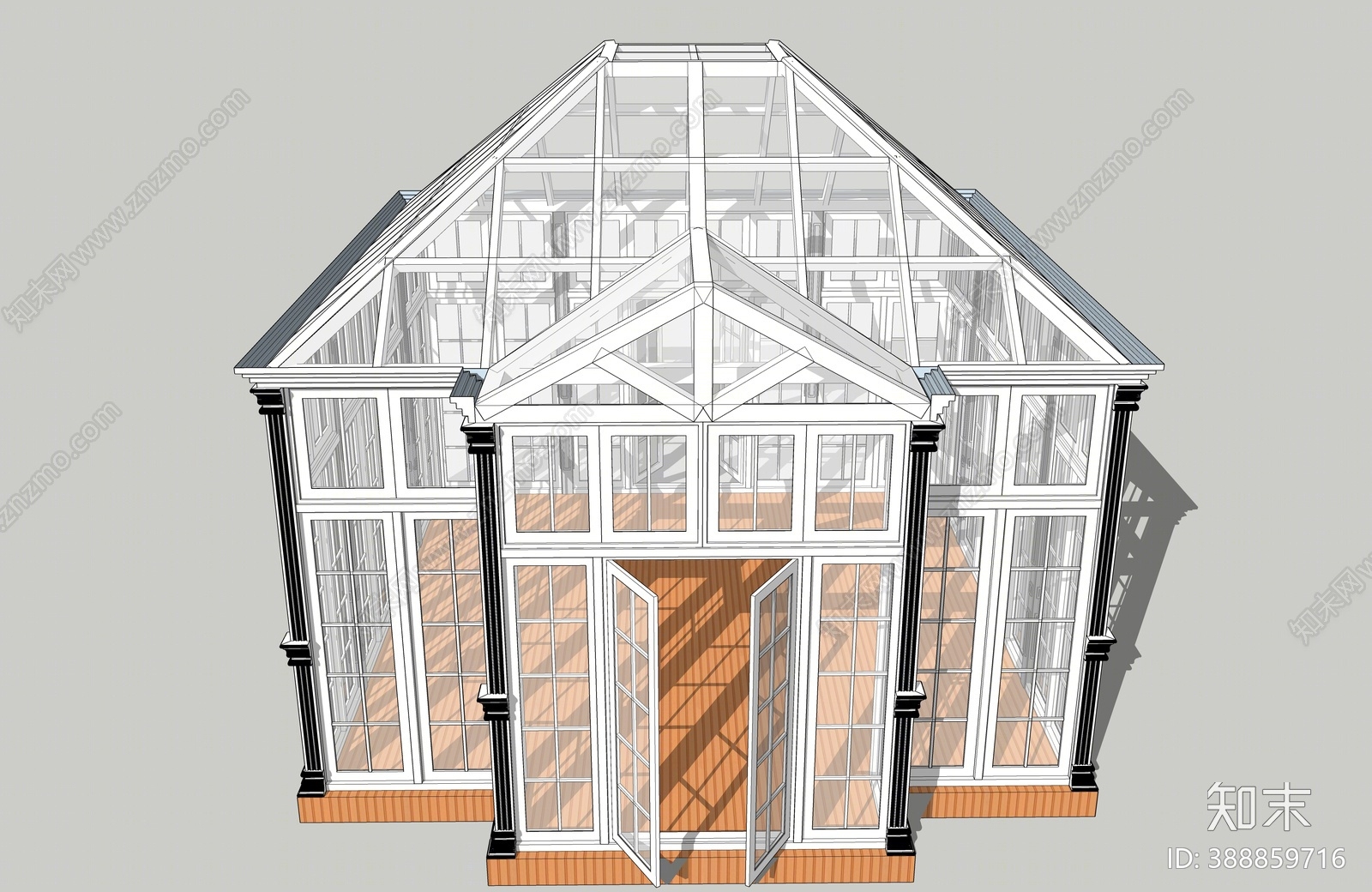 现代阳光房SU模型下载【ID:388859716】