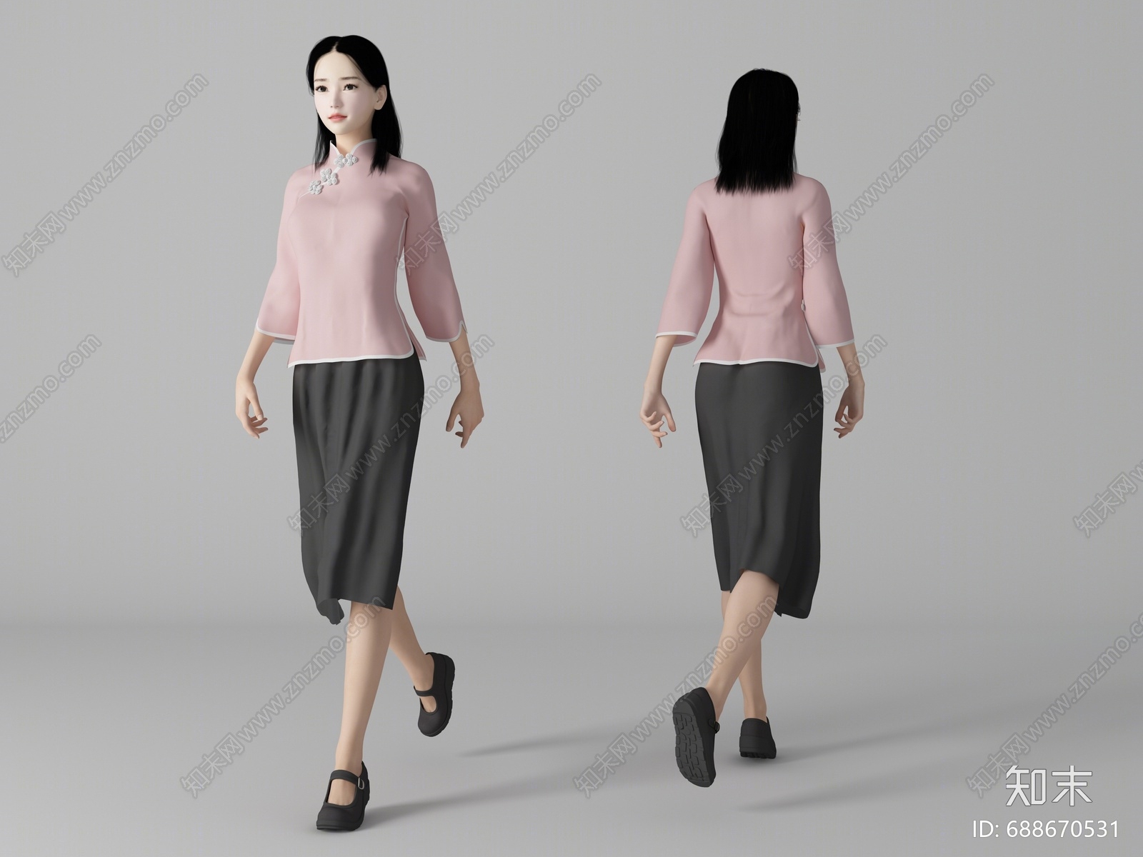 女人3D模型下载【ID:688670531】