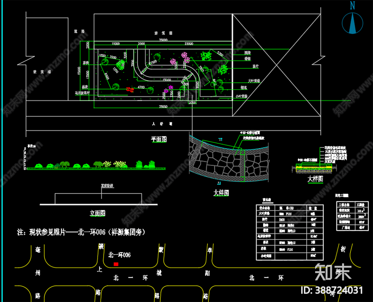 道路绿化景观cad施工图下载【ID:388724031】