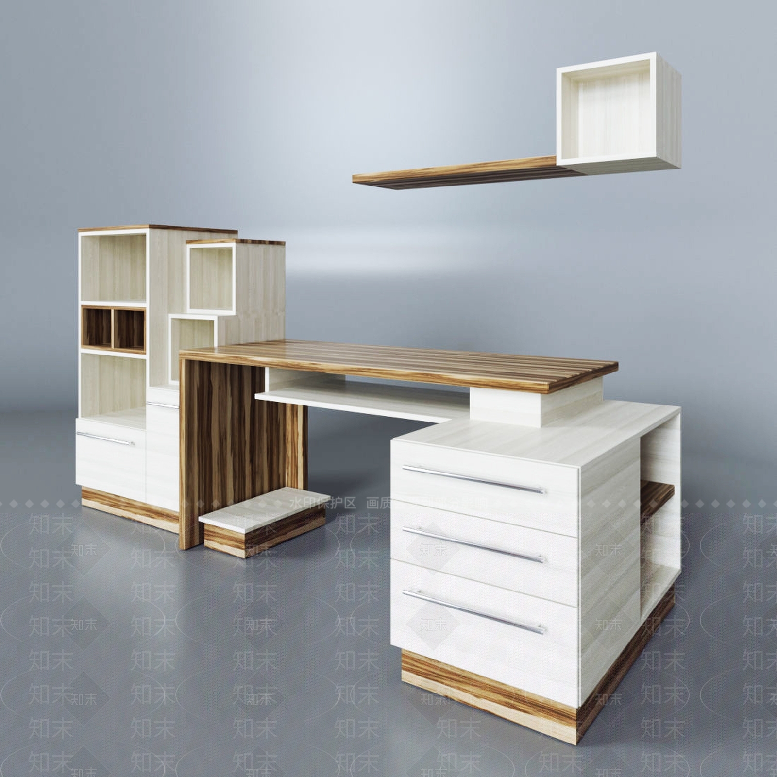 现代办公桌3D模型下载【ID:688738668】