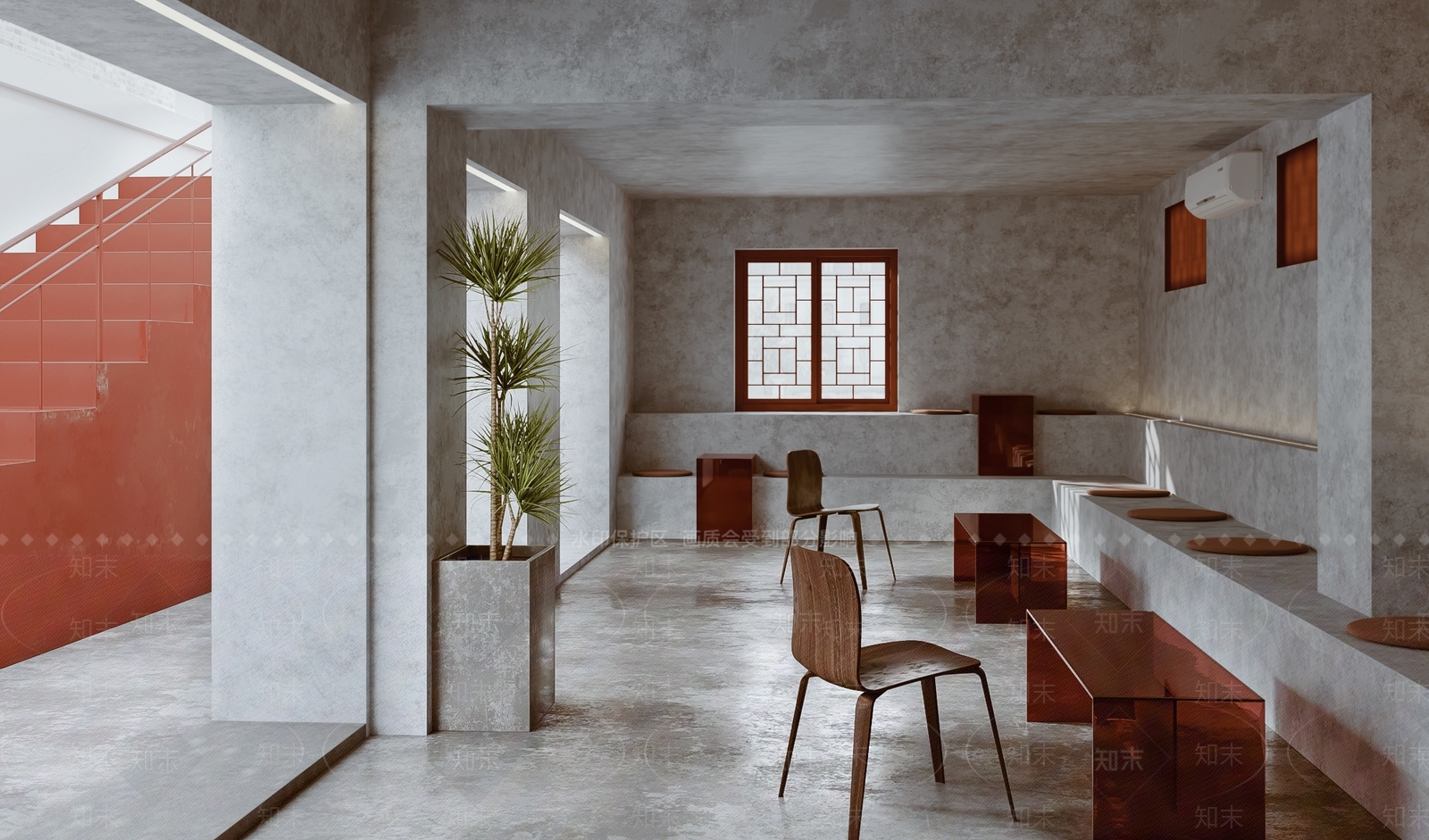 【3D悬赏模型】空间里设计诧寂风格咖啡店3D模型下载【ID:288782852】