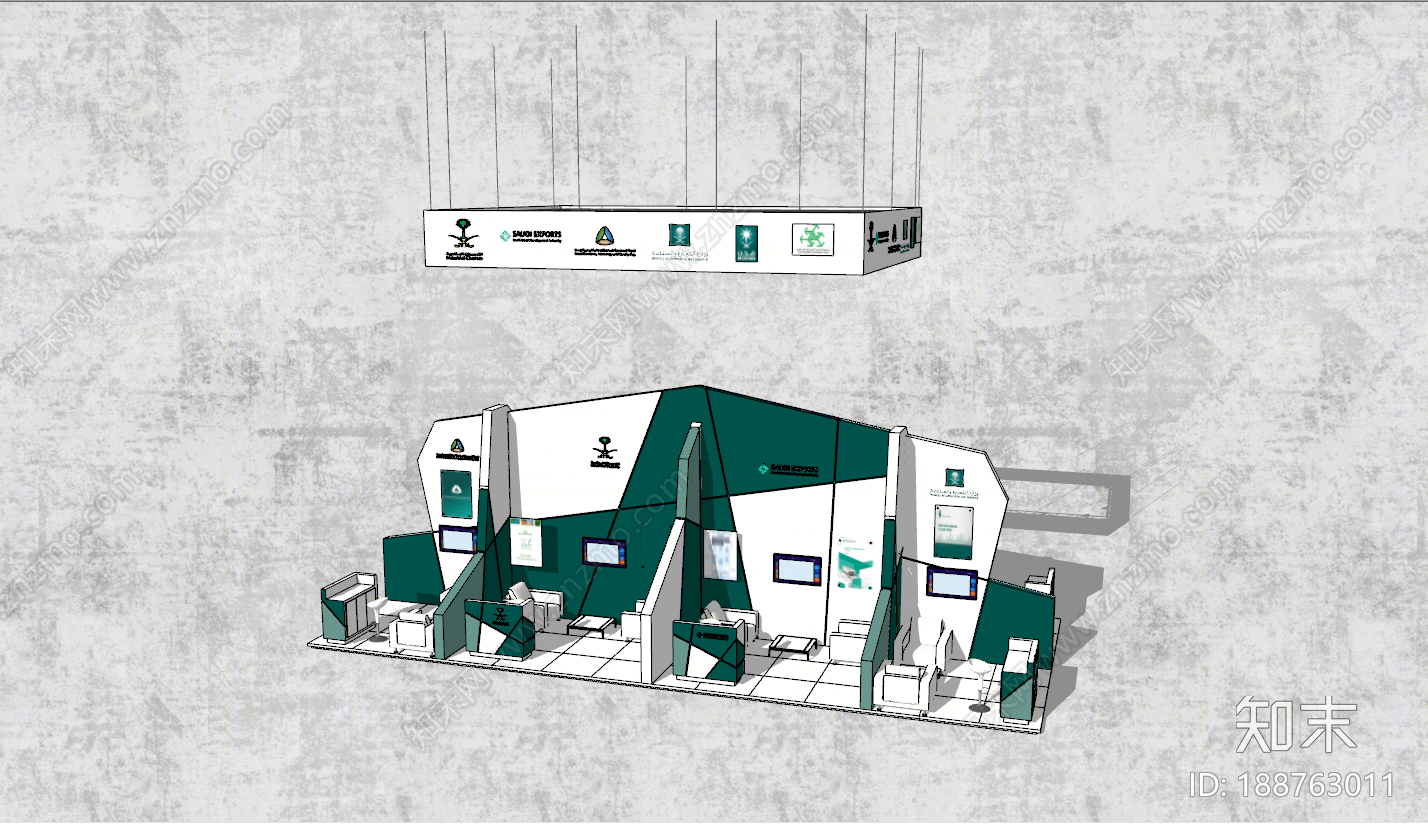 现代商场展区设计SU模型下载【ID:188763011】